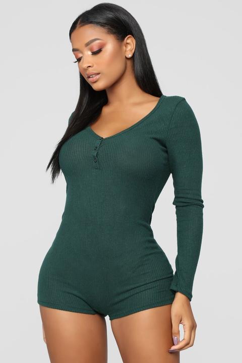 Your One And Only Sleep Romper - Hunter Green