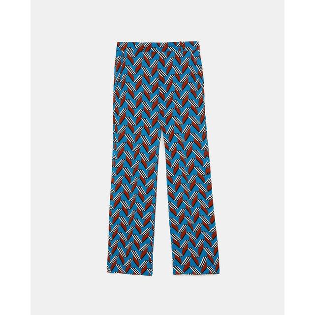 zara geometric print trousers
