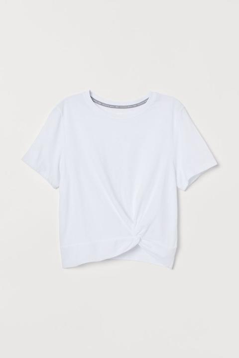 H & M - Maglia Sportiva Con Nodo - Bianco