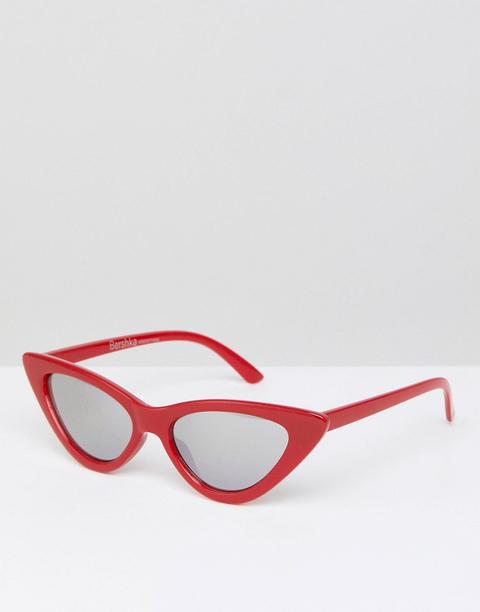Bershka - Occhiali Da Sole A Occhi Di Gatto Piccoli - Rosso