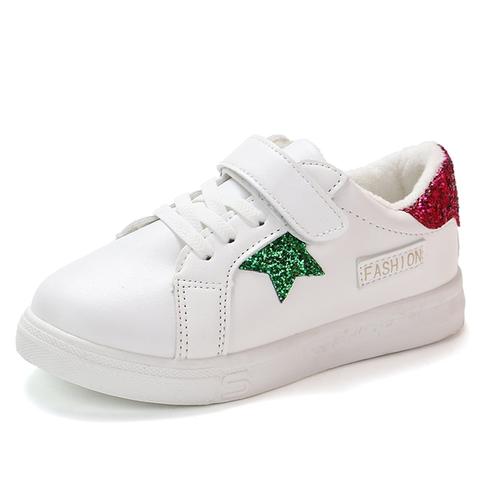 Sneakers Glitter Con Cinturino In Velcro Da Bambini