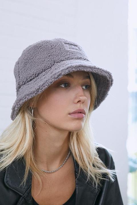 Uo Borg Bucket Hat - Purple All At Urban Outfitters