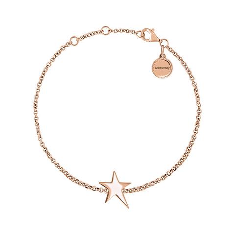 Pulsera Estrella Asimétrica Plata Recubierta Oro Rosa