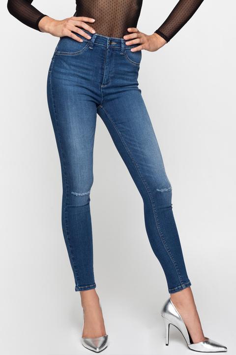 Jeans Skinny Vita Alta Blu