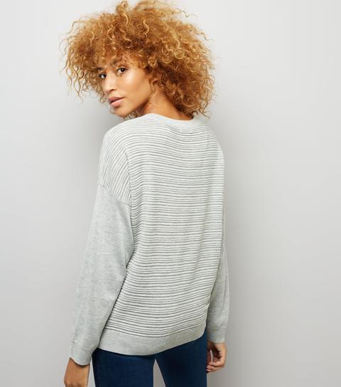 Jdy Grey Ribbed Jumper
