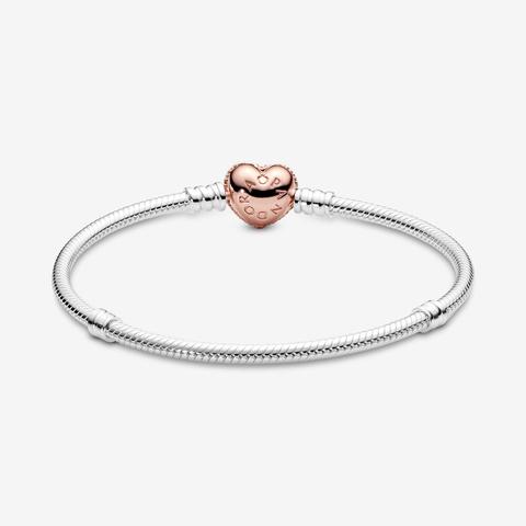 Pandora Moments Pavé Heart Clasp Snake Chain Bracelet - Clear / Gold from Pandora on 21 Buttons Pandora Moments Pavé Heart Clasp Snake Chain Bracelet - Clear / Gold from Pandora on 21 Buttons