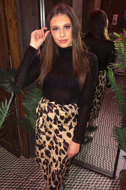 Sasha Leopard Print Wrap Skirt