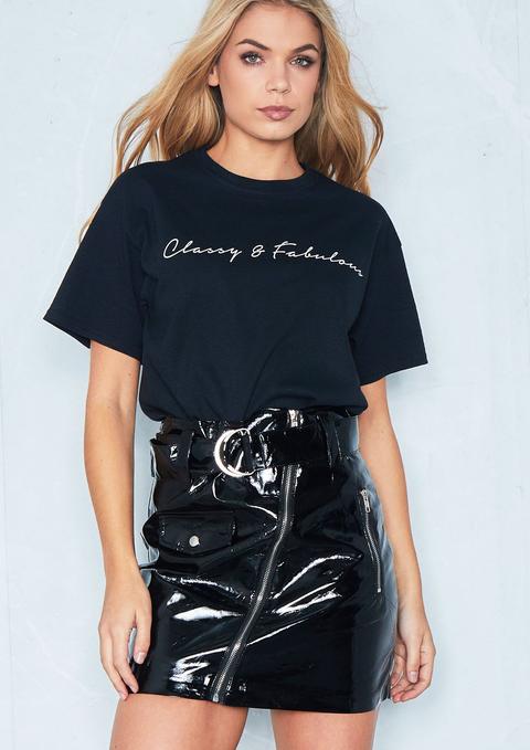 Scarlett Black Vinyl Mini Skirt