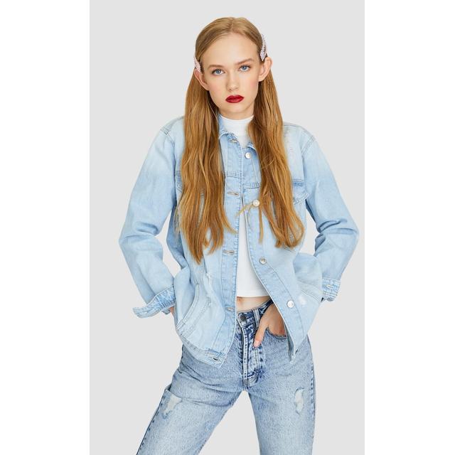 stradivarius oversized denim jacket