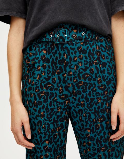 Leopard on sale paperbag trousers