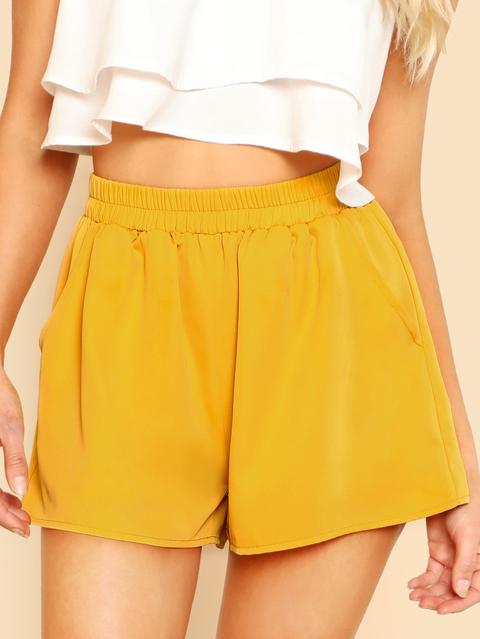 Short Con Cintura Elástica Con Pernera Ancha