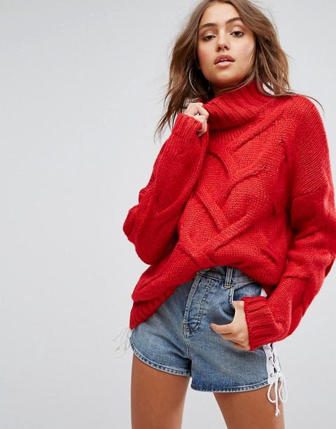 Boohoo - Maglione A Trecce - Rosso