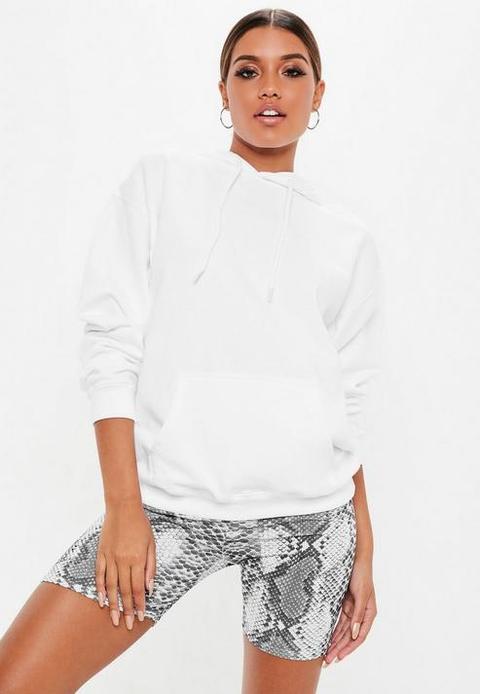 White Jersey Hoodie, White