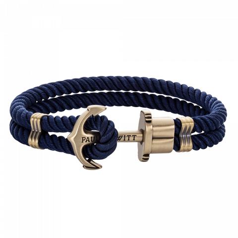 Pulsera Con Ancla Phrep Latón Nylon Azul Marino