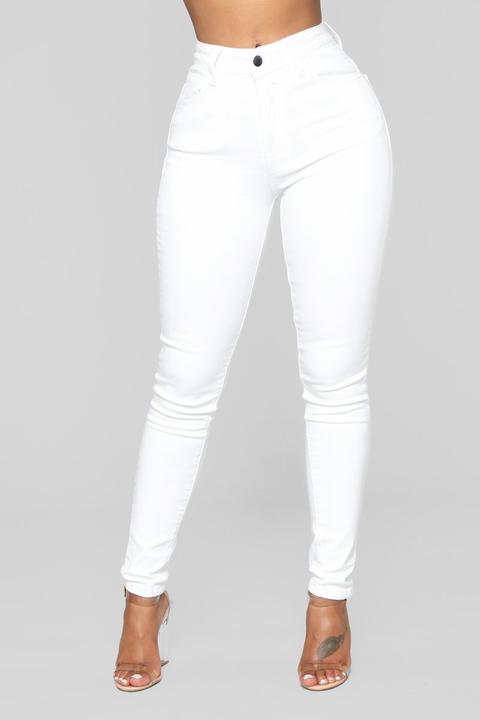 High Waisted Skinnies - White