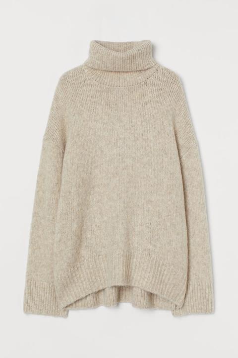 Polo-neck Jumper - Brown