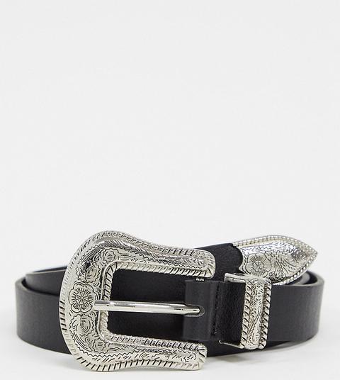 Glamorous - Ceinture Pour Jean Taille Et Hanches À Boucle Western - Noir