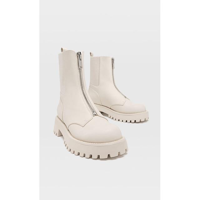 bottine plate fermeture eclair devant