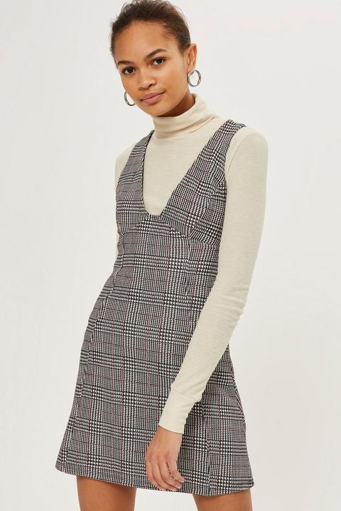 Check A-line Pinafore Dress