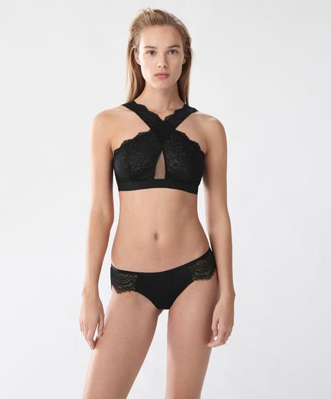 Sujetador Halter Essential Lace Color: Negro Talla: M Material: Poliamida,elastano,poliamida,elastano,