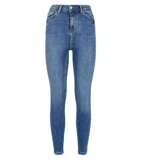 Blue High Waist Hallie Super Skinny Jeans New Look