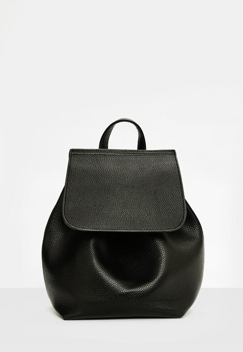 Black Ribbon Detail Backpack, Black