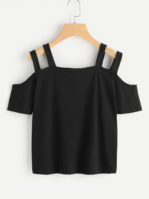 T-shirt Con Doppie Spalline Cut Out