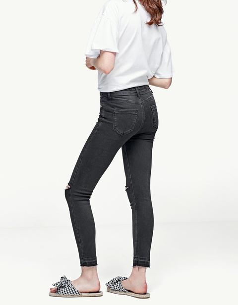 Pantalone Denim Vita Alta Lavato