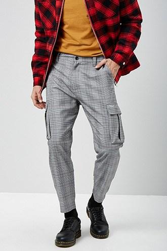 plaid tapered pants