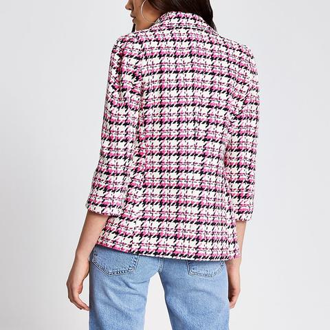 river island pink boucle jacket