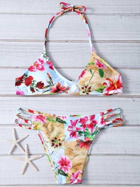 Halter Floral Print Bikini Set