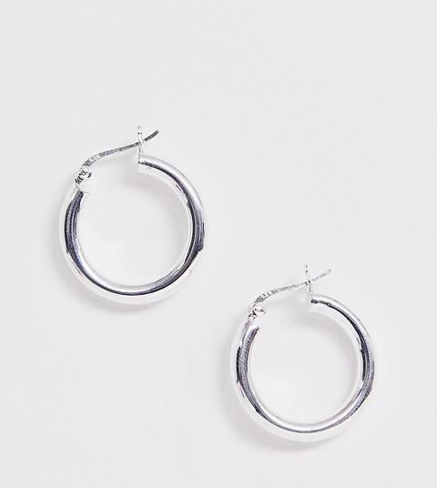 Asos Design - Orecchini 25 Mm A Cerchio Tubolare Argento Sterling - Argento