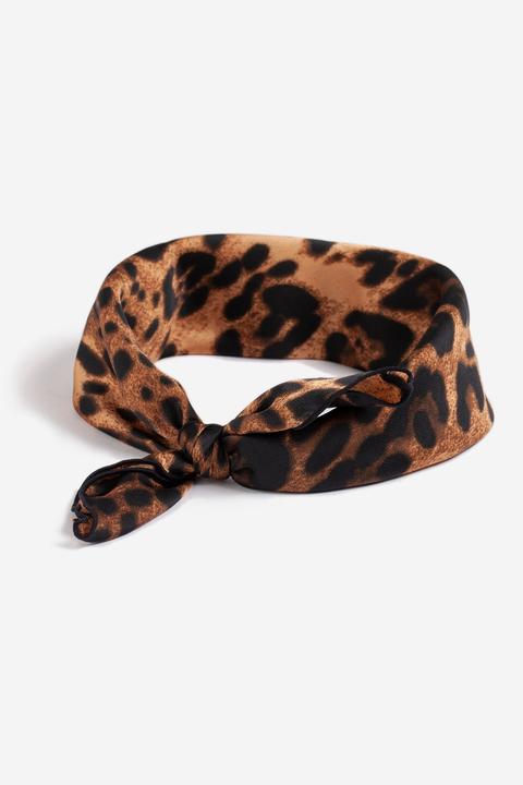 Womens **leopard Print Scarf - Brown, Brown