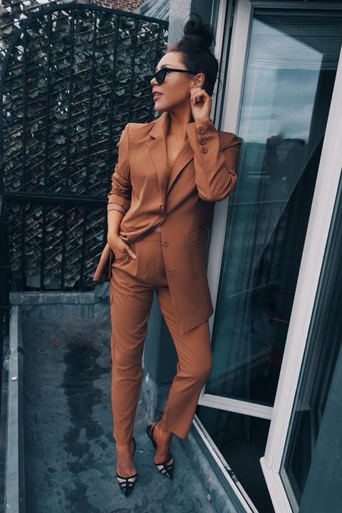 Brown Trousers - Lorna Luxe 'already Taken' Tan Tailored Trousers