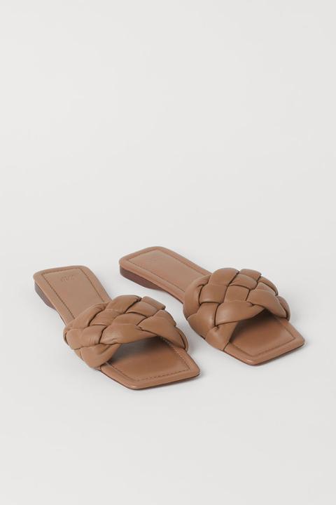 Sandalias De Piel - Beis