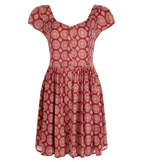 Brave Soul Red Abstract Print Tunic Dress