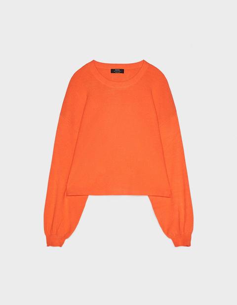 Jersey Cropped Con Cuello Redondo