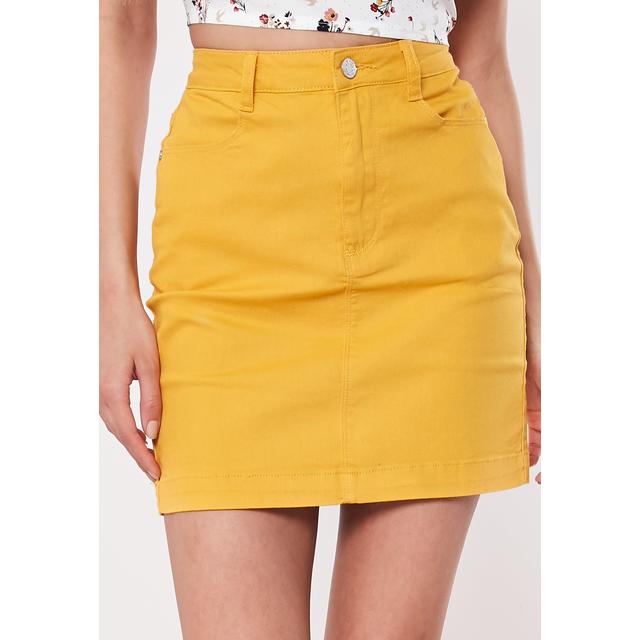 jupe courte moutarde