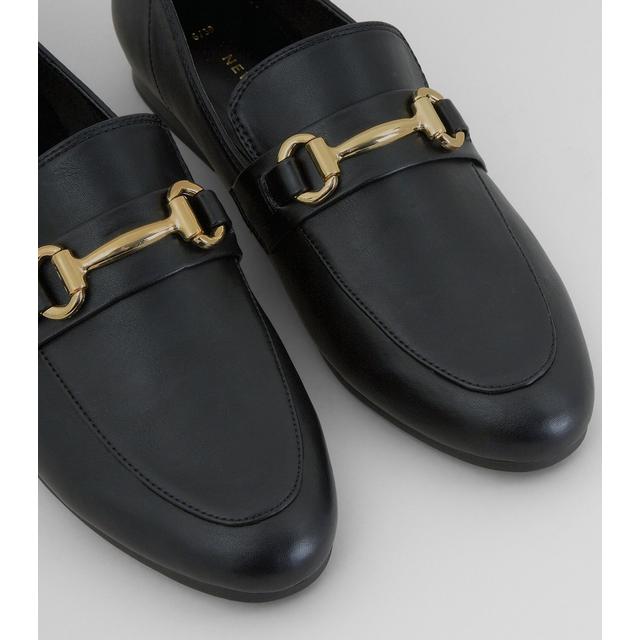 Black Snaffle Trim Loafers from NEW 