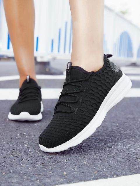 Scarpe Punta Rotonda Allacciatura Alla Caviglia Nero