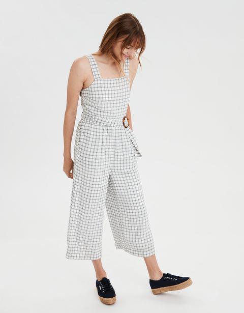 american eagle plaid jumpsuit