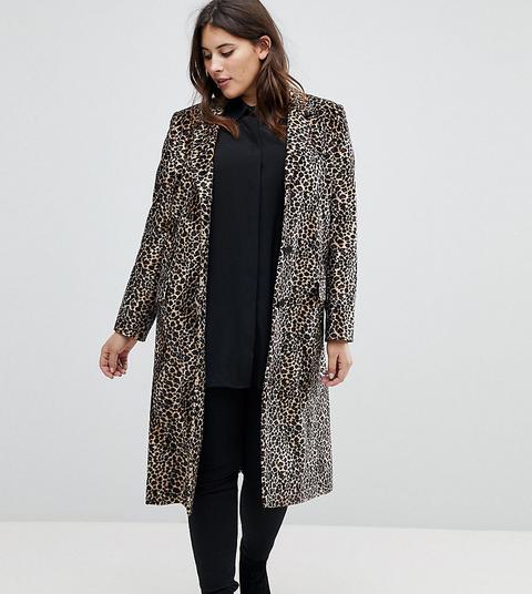 Abrigo Estilo Universitario Con Estampado De Leopardo De Helene Berman Plus
