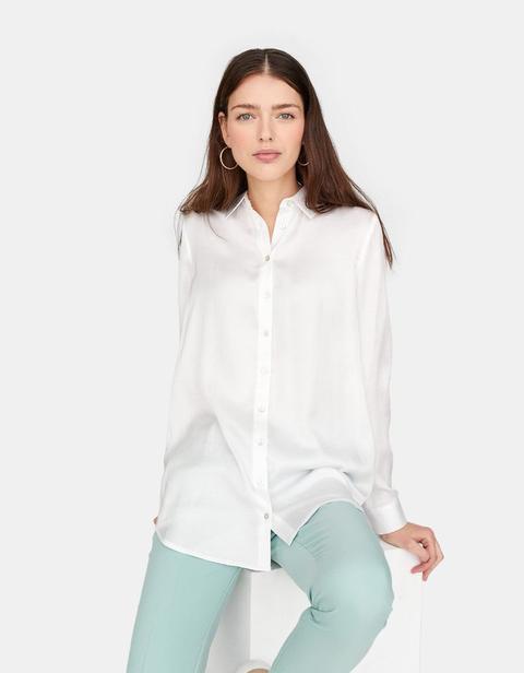 Chemise Longue En Satin Blanc