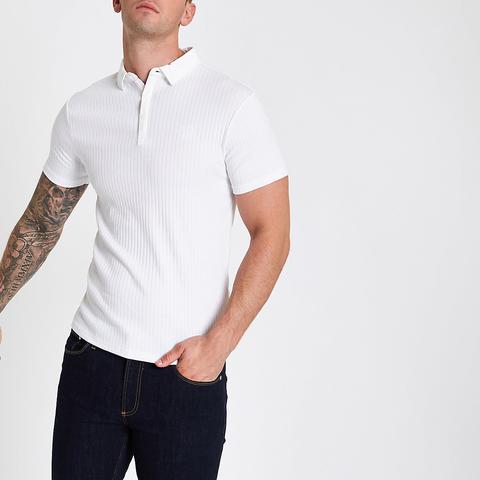 white polo shirt muscle fit