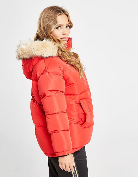 red siksilk coat womens