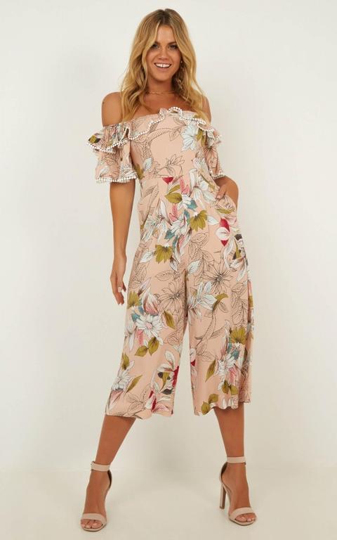 Too Outspoken Jumpsuit In Blush Floral