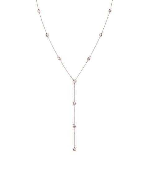 Teardrop Y-necklace Rose Gold