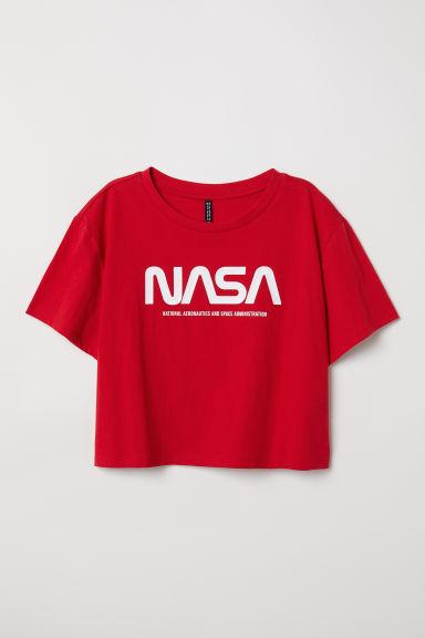 H & M - T-shirt Corta - Rosso