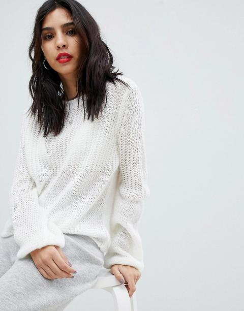 Micha Lounge Open Knit Oversized Jumper - Cream