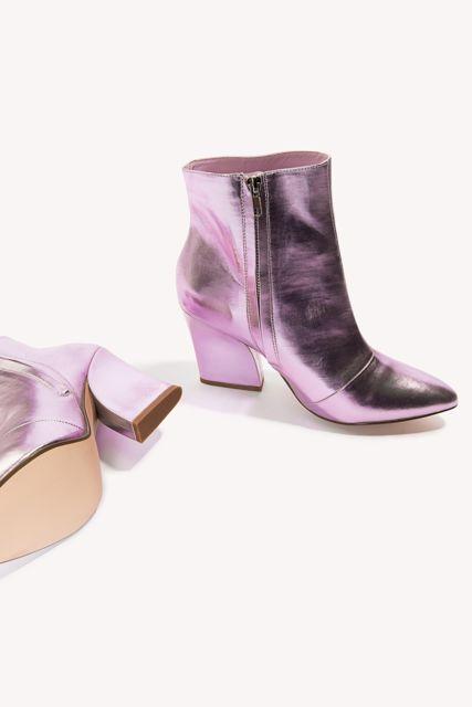 Metallic Mid Heel Boots